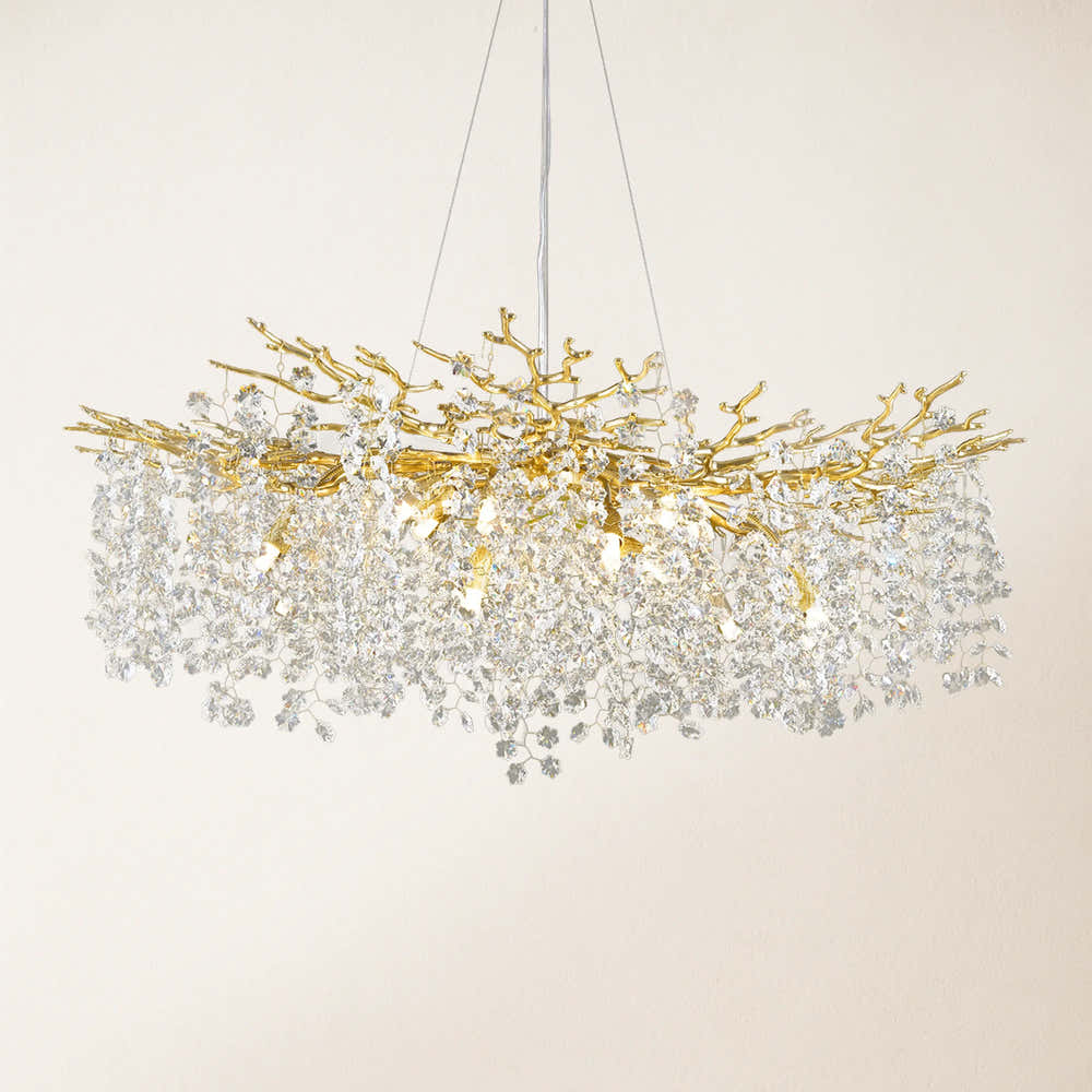 Lustre Branches Crystal Round Chandelier for All Rooms 40"D