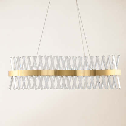 Vetro Prism Crystal Rectangular Chandelier 40"W