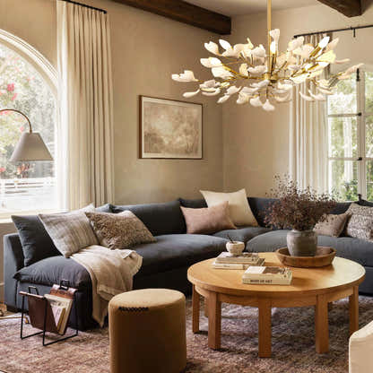 Twilight Branches Ceramic Ginkgo Chandelier 25.6'' D