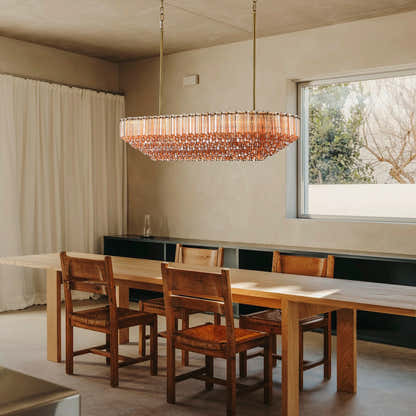 Ethereal Radiance Crystal Rectangular Chandelier 43"L