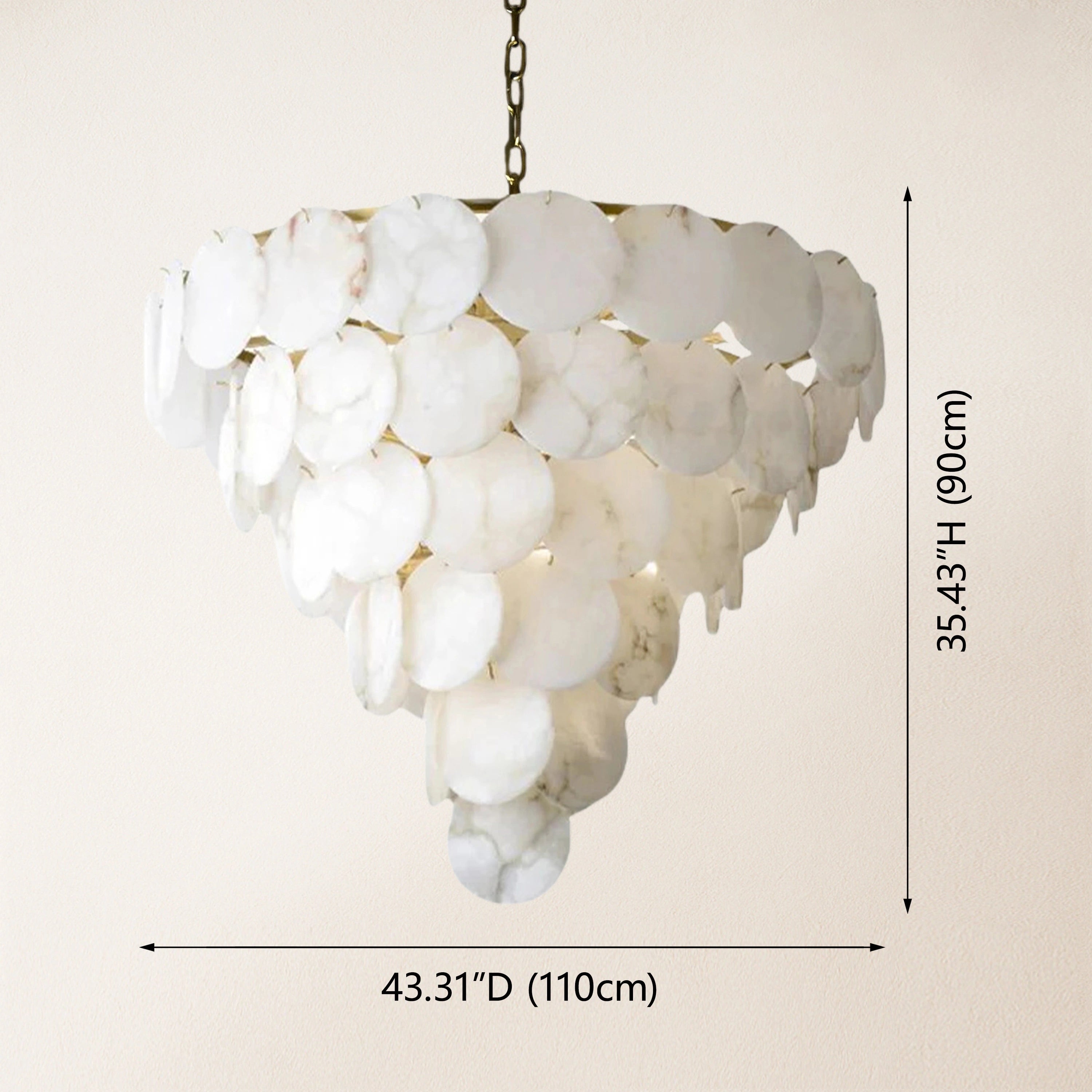 Egwent Alabaster Dish Magnolia Multi-Tiered Round Chandelier 43