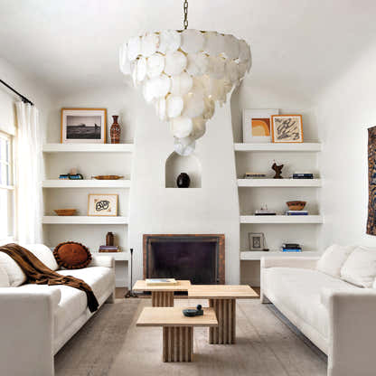 Egwent Alabaster Dish Magnolia Multi-Tiered Round Chandelier 43"D#Finish_Gold