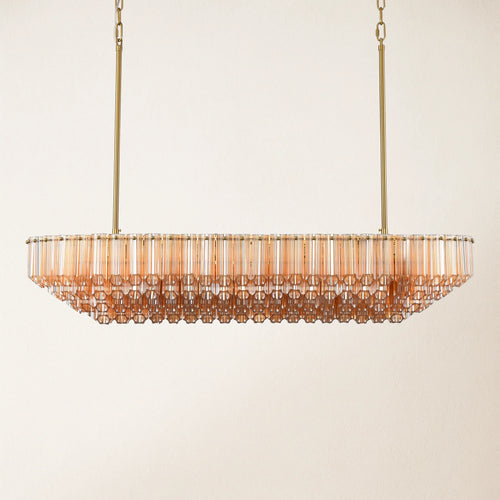 Ethereal Radiance Crystal Rectangular Chandelier 43"L