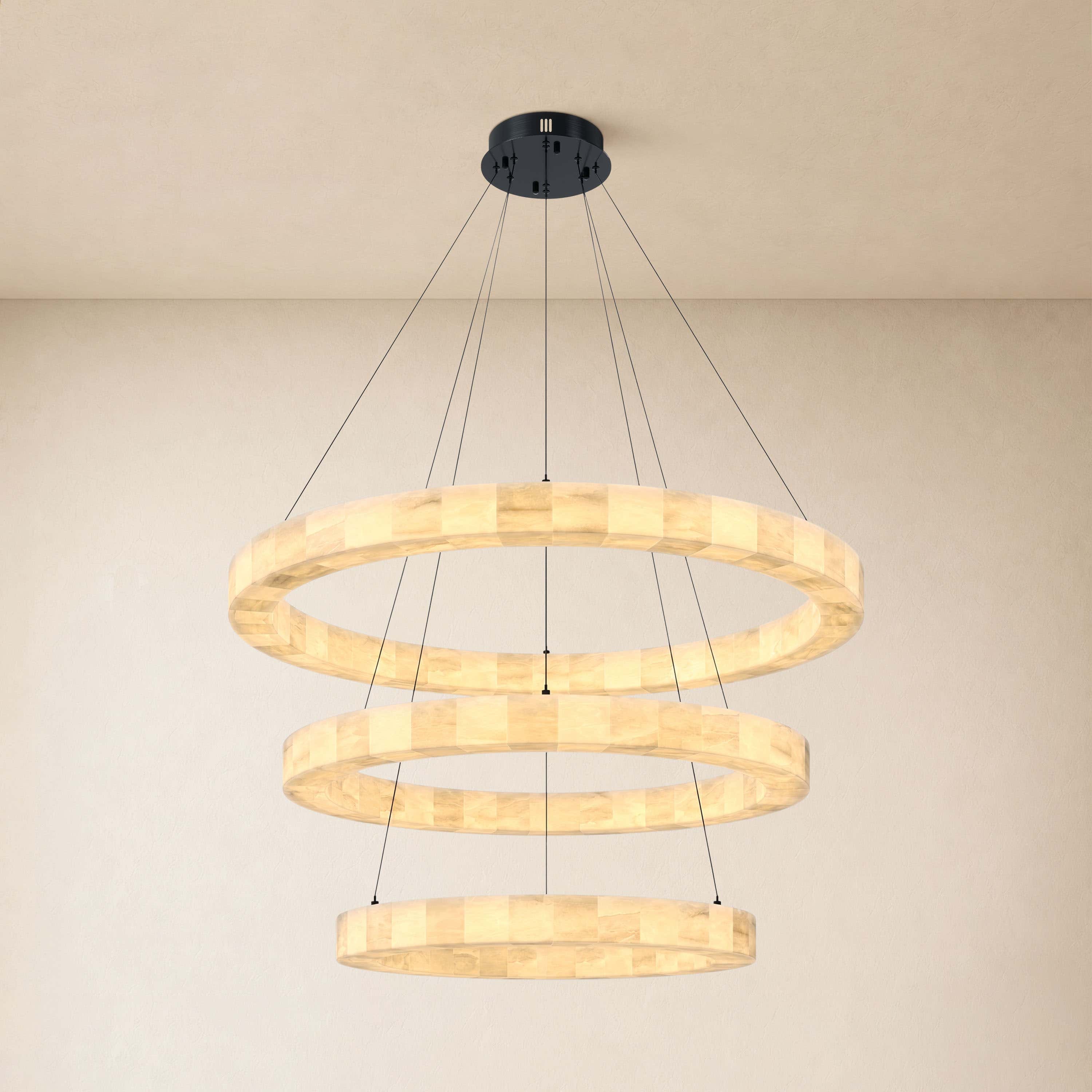 Soluna Alabaster 3 Tiered Custom Round Chandelier