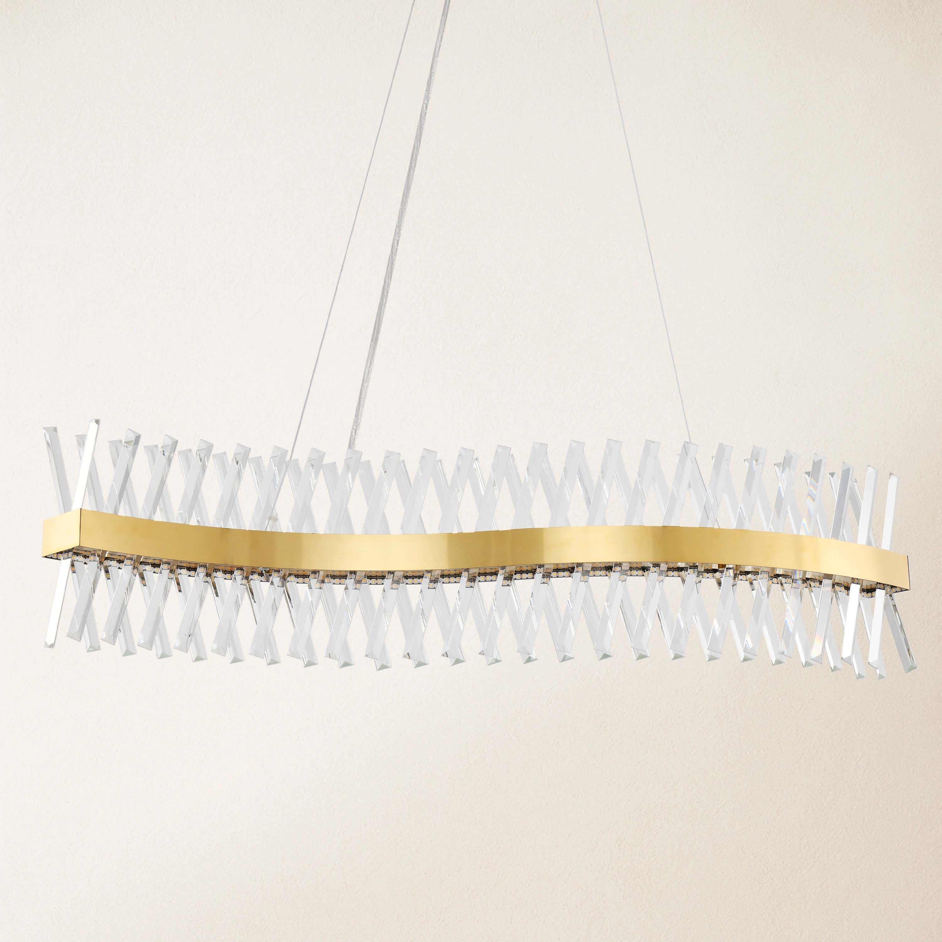 Vetro Prism Crystal Rectangular Chandelier 47"W