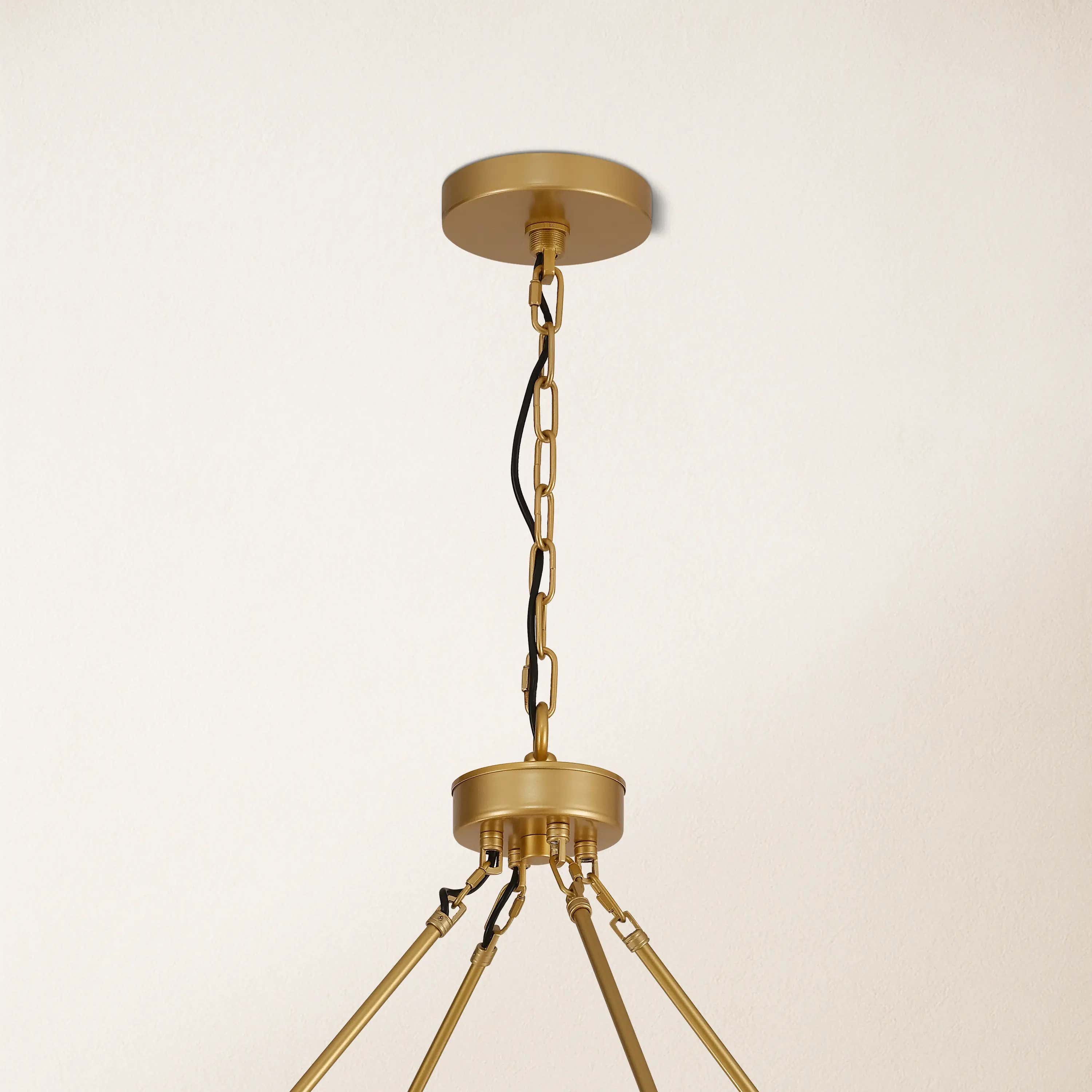 Cylora Glass Tube 2-Tier Round Chandelier 48"D