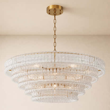 Ondalia Tiered Glass Custom Round Chandelier 48" 60"D