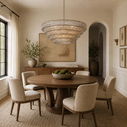 Ondalia Tiered Glass Custom Round Chandelier 48" 60"D