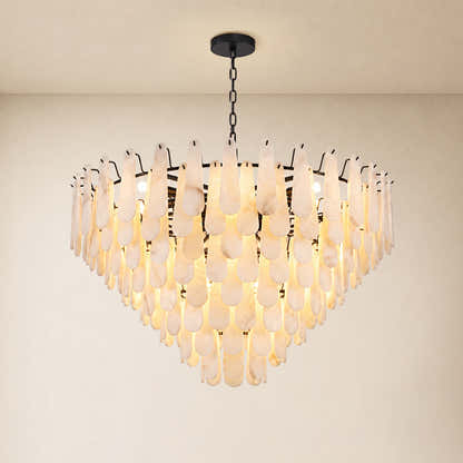 Caldera Alabaster Custom Round Chandelier 48"D 58"D