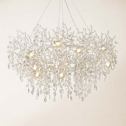 Frostleaf Crystal Branch Halo Chandelier 47"D