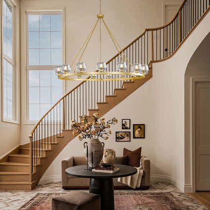 Vellum Round Chandelier 48"D