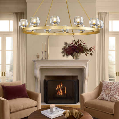 Vellum Round Chandelier 48"D