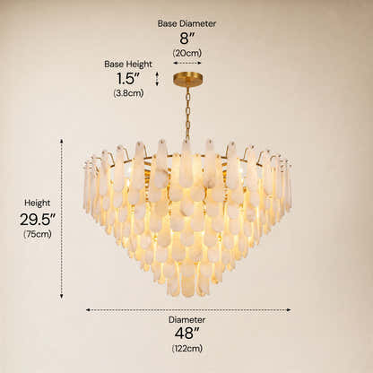 Caldera Alabaster Custom Round Chandelier 48"D 58"D