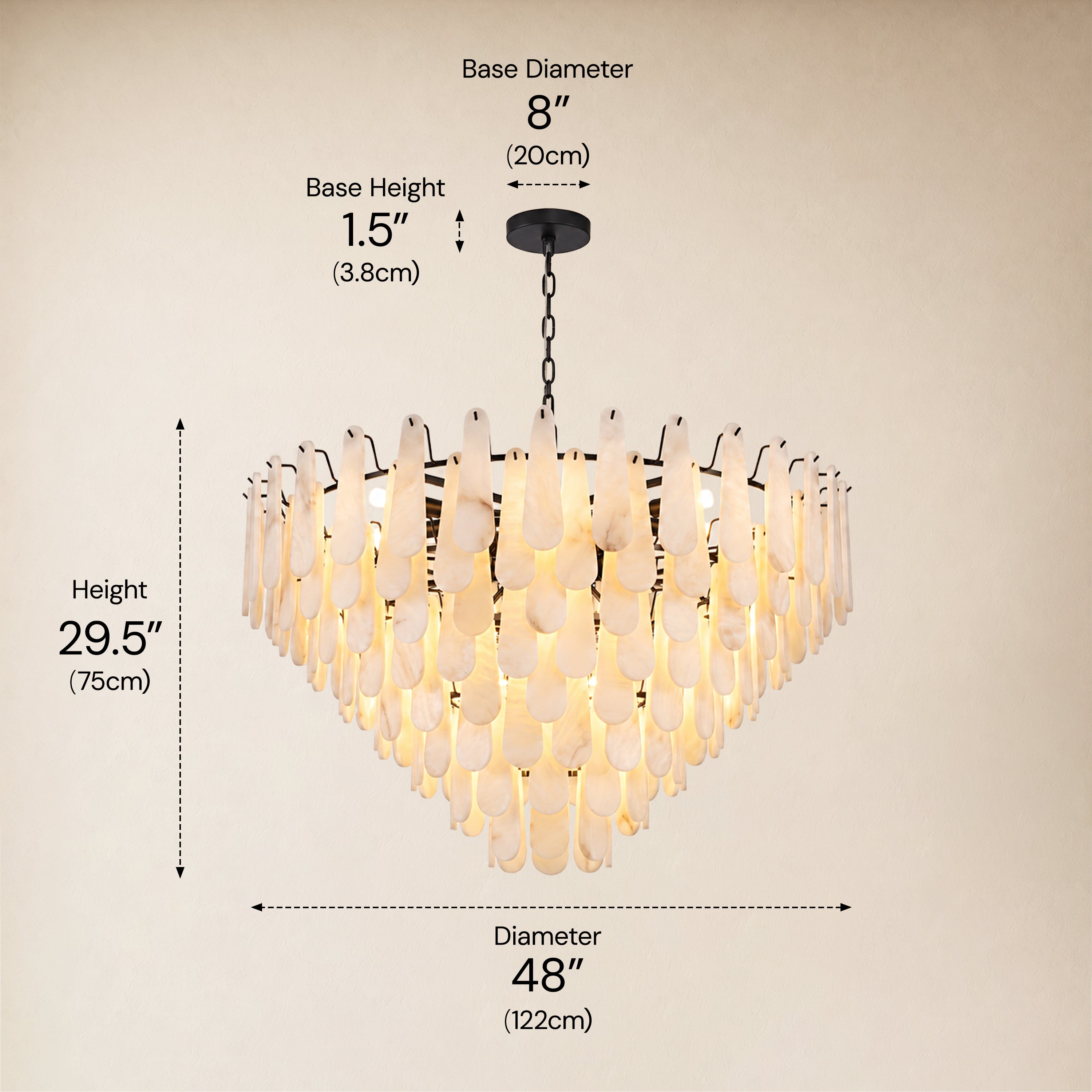 Caldera Alabaster Custom Round Chandelier 48