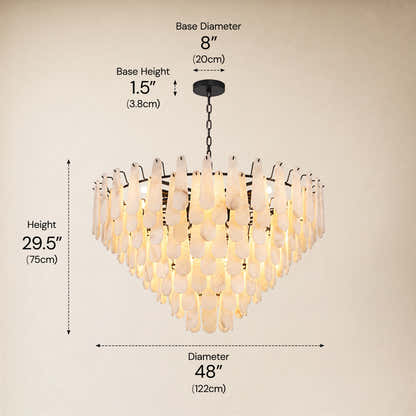 Caldera Alabaster Custom Round Chandelier 48"D 58"D
