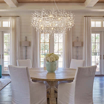 Frostleaf Crystal Branch Halo Chandelier 47"D