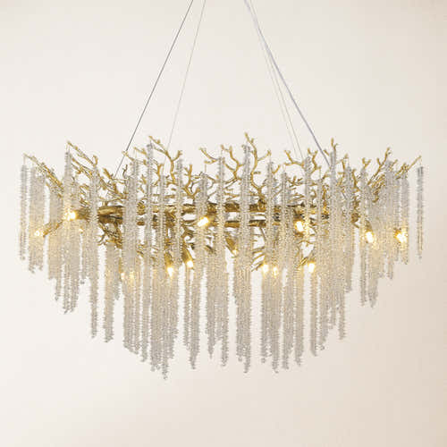 Snow Tree Branch Chandelier 47''D#Finish_Gold