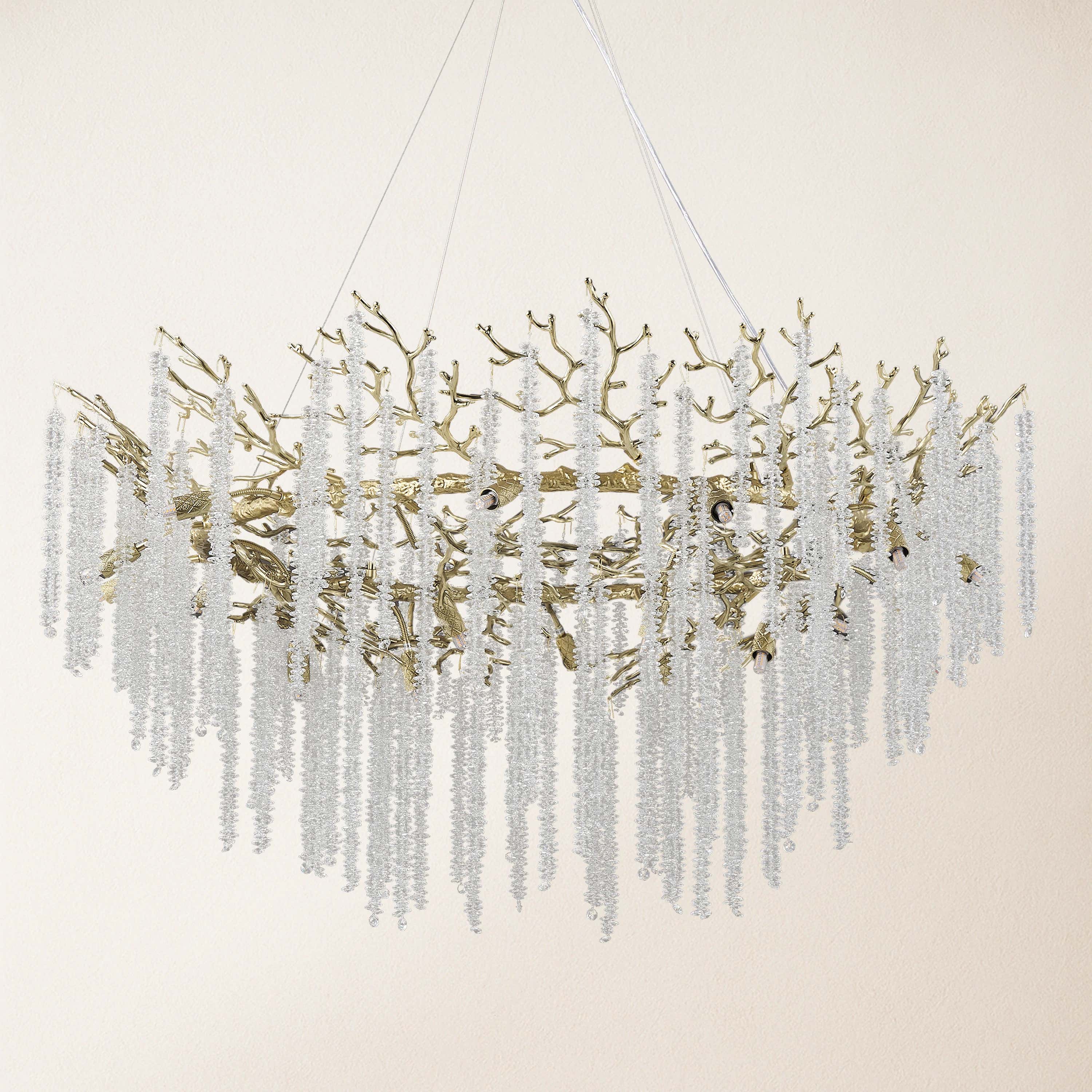 Snow Tree Branch Chandelier 47''D