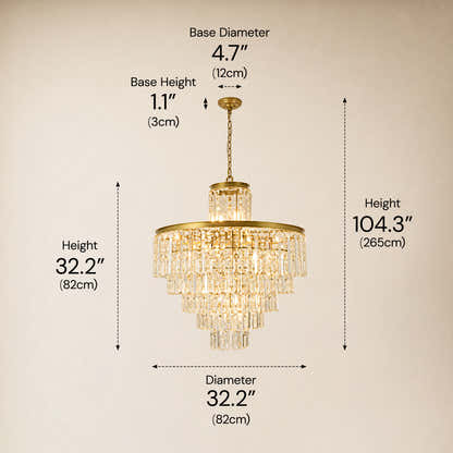 Lucentra Crystal Tiered Round Pendant 32"D