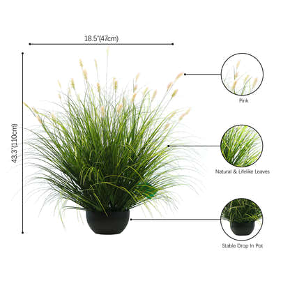 Artificial 36-Head Caterpillar with Curved-Straight Onion Grass Bonsai 110cm H