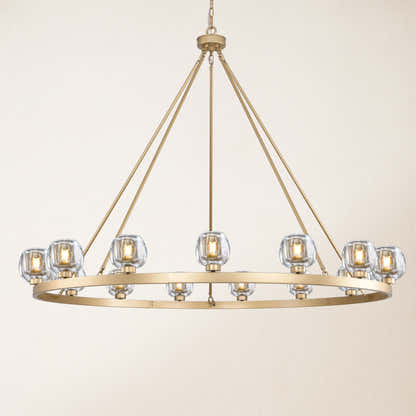 Vellum Crystal Round Chandelier 59"D