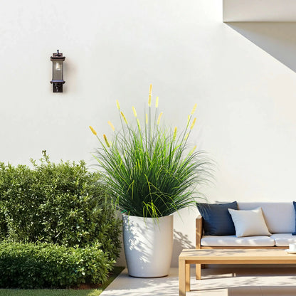 Artificial 20-Head Short Pine Grass with Curved-Straight Onion Grass Bonsai 110cm H