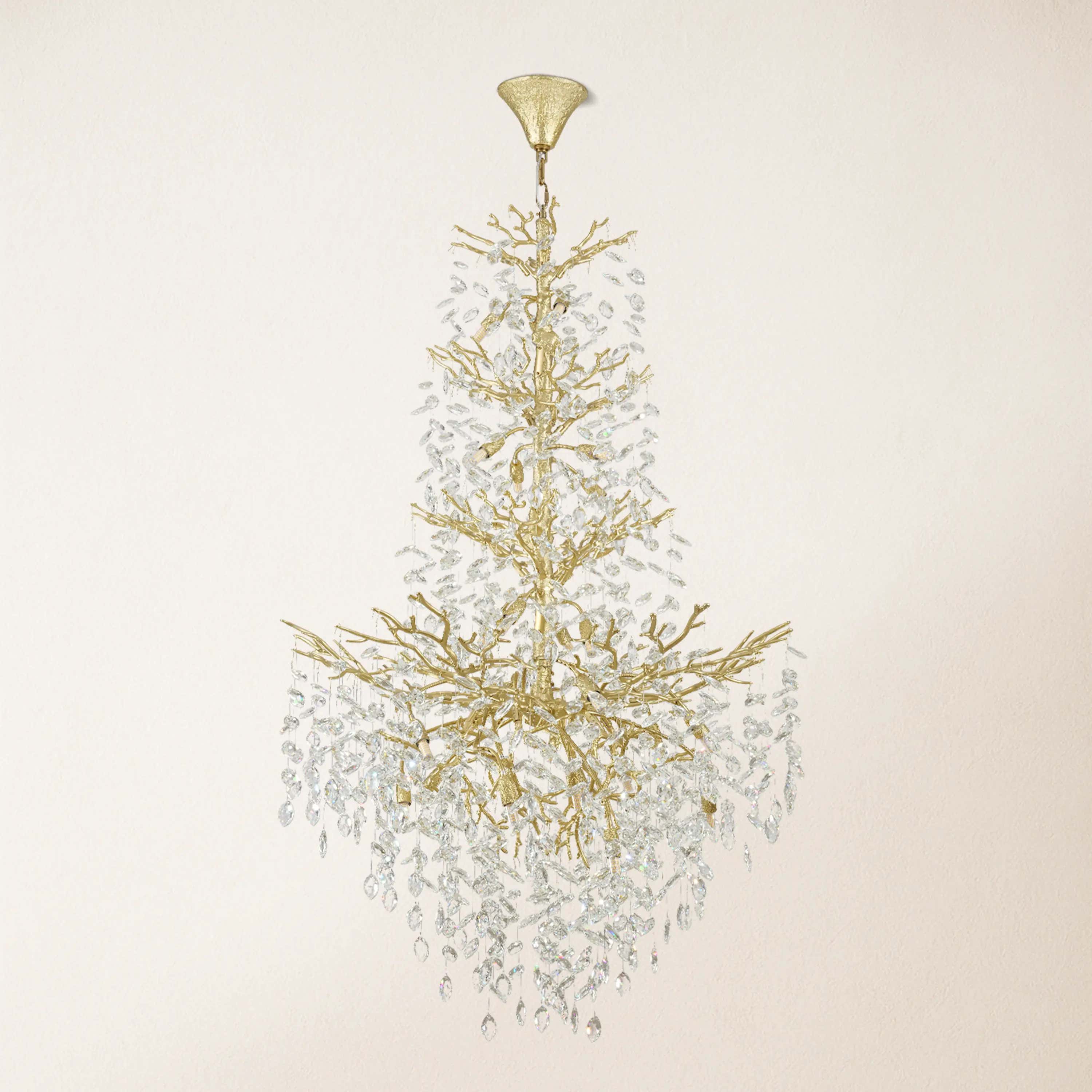 Frostleaf Crystal Cascade Grand Staircase Chandelier 61"H