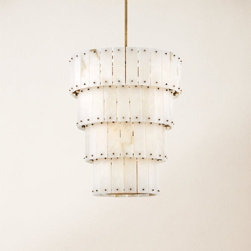 Rancho Alabaster 4-Tier Round Chandelier 24''D