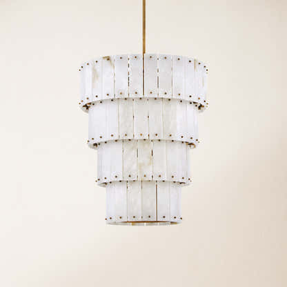 Rancho Alabaster 4-Tier Round Chandelier 24''D#Finish_Gold