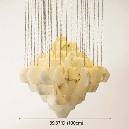 Talan Multi-layer Irregular Alabaster Chandelier 39"D#Finish_Gold
