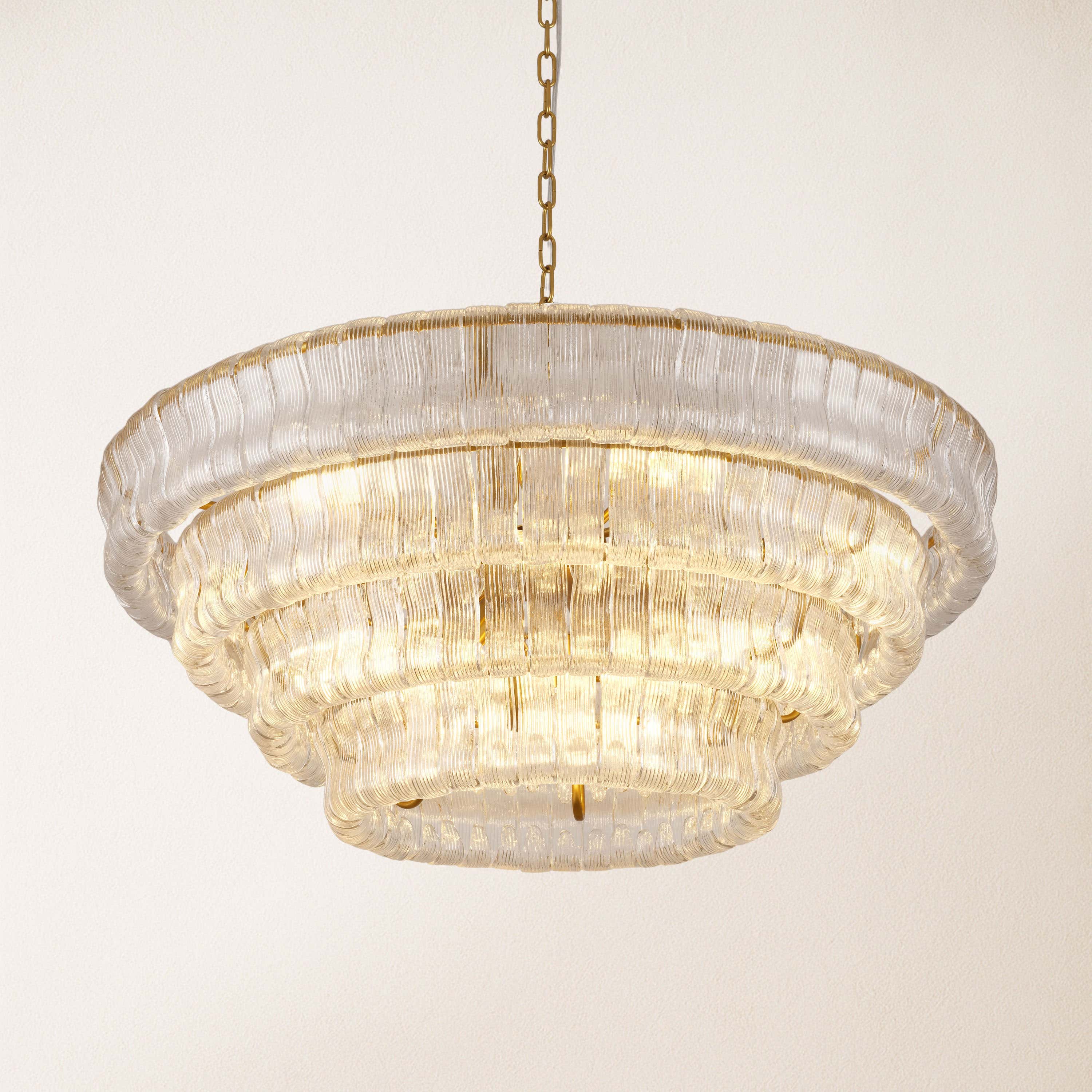 Ondalia Tiered Glass Round Chandelier 36"D