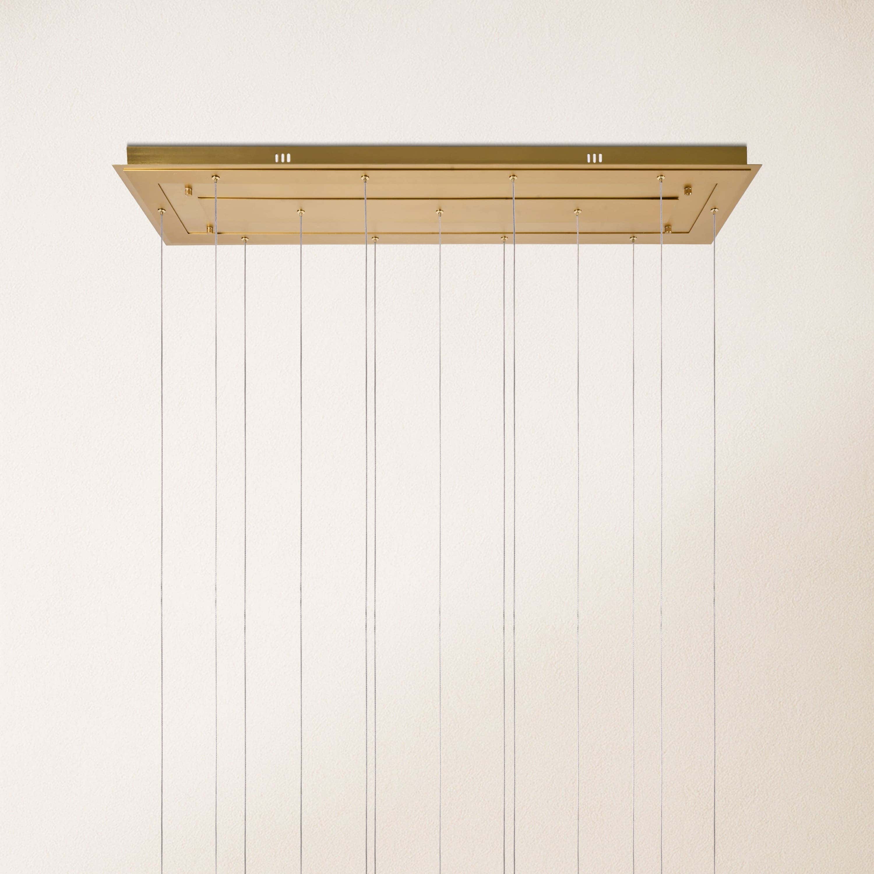 Elowen Crackled Glass Cluster Rectangular Chandelier