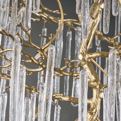 Ice Strip Modern Crystal Tree Branch Staircase Chandelier 95"