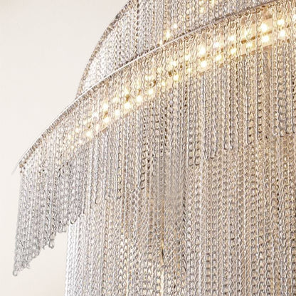 Teresa Cadena Metal Chain Tassel Entryway Chandelier 24"D