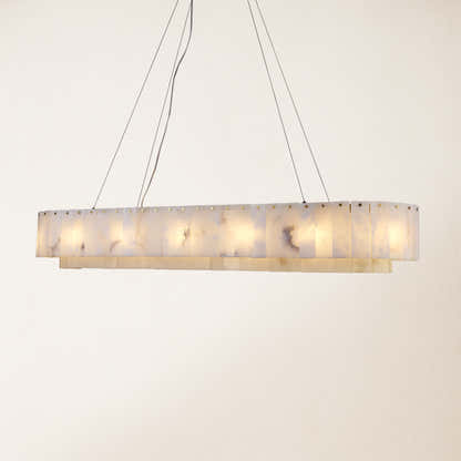 Sawyer Alabaster Oval Chandelier 54"