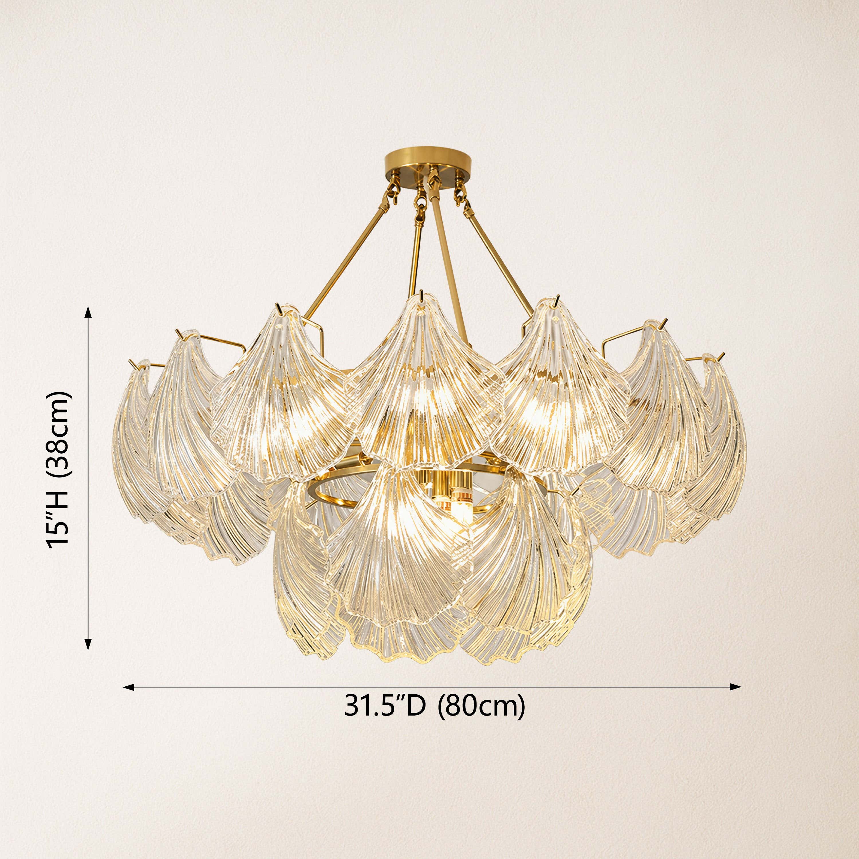 Marivelle Shell Glass Round Chandelier
