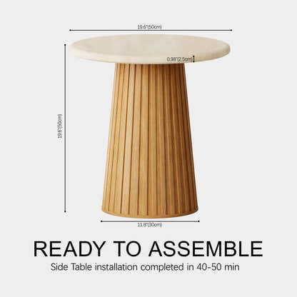 Emery Sintered Stone Side Table 50cm W