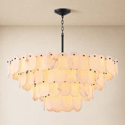 Moira Alabaster Multi-Tier Round Chandelier 48"D 