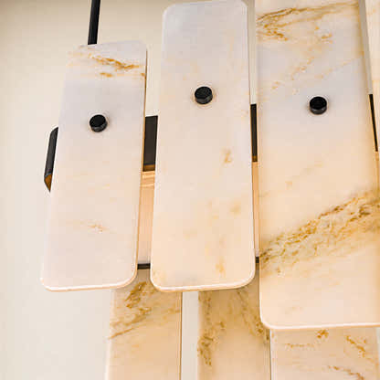 Pietra White Marble Panel Chandelier 27.5"W