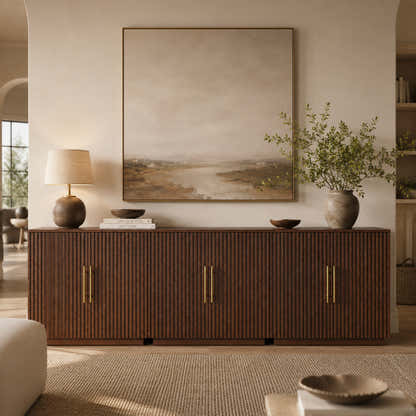 Holt 95″ Solid Oak Console(Set of 3)