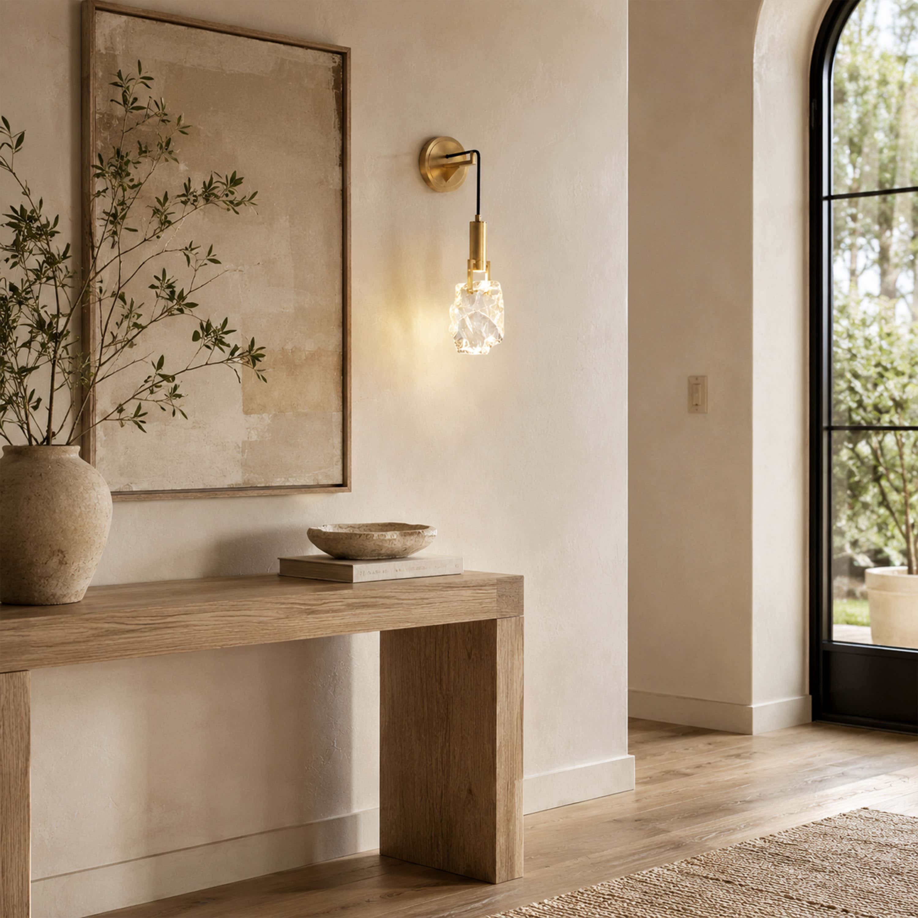 Irregular Crystal Shad Wall Sconce H11"