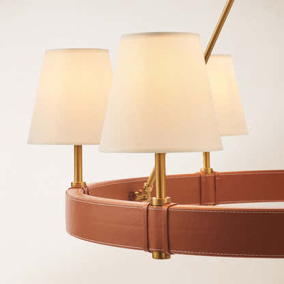 Corvella Leather Round Chandelier