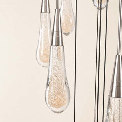 Teardrop Crystal Drop Round Chandelier