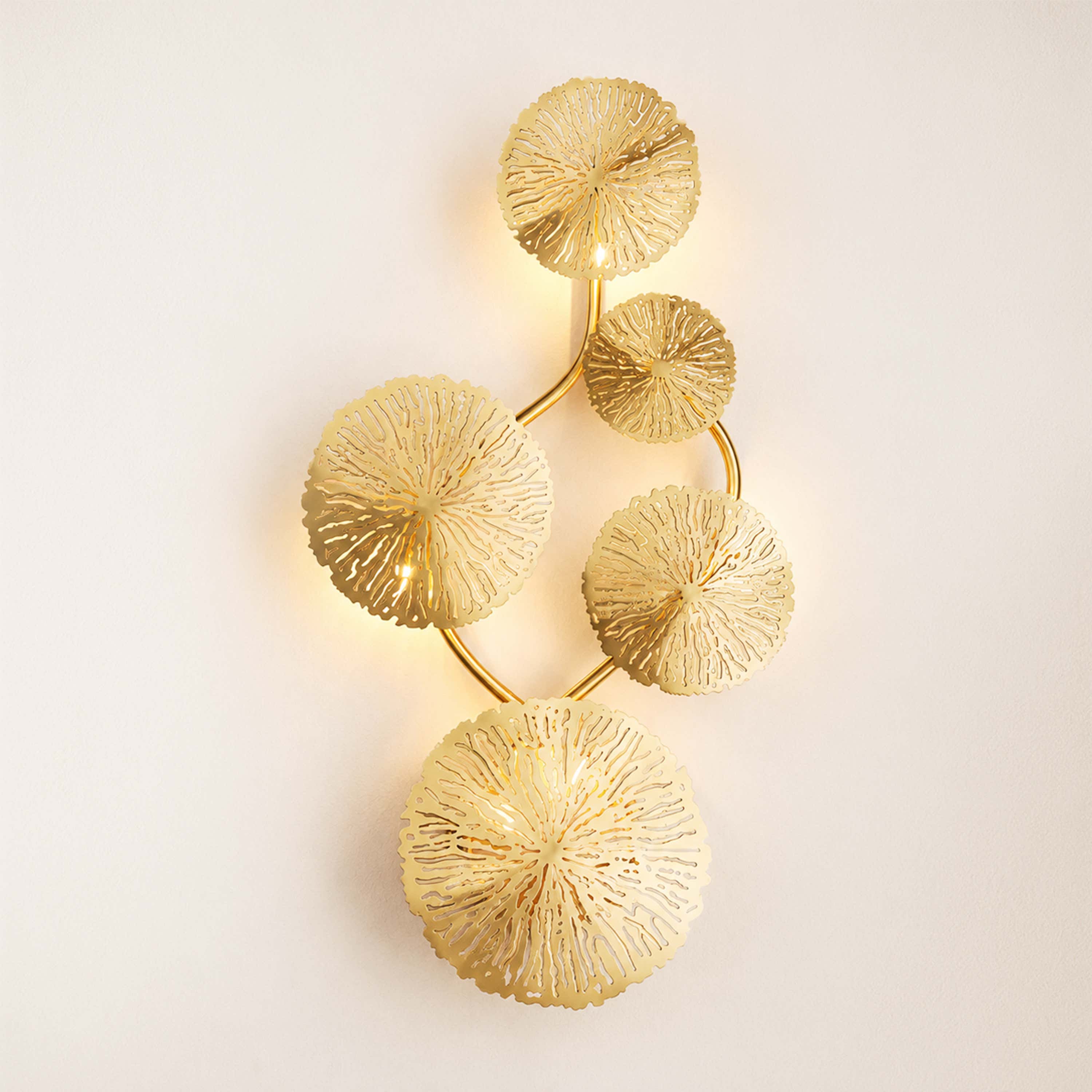 Sylira Metal Lotus Leaf Wall Sconce