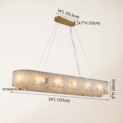 Sawyer Alabaster Oval Chandelier 54"