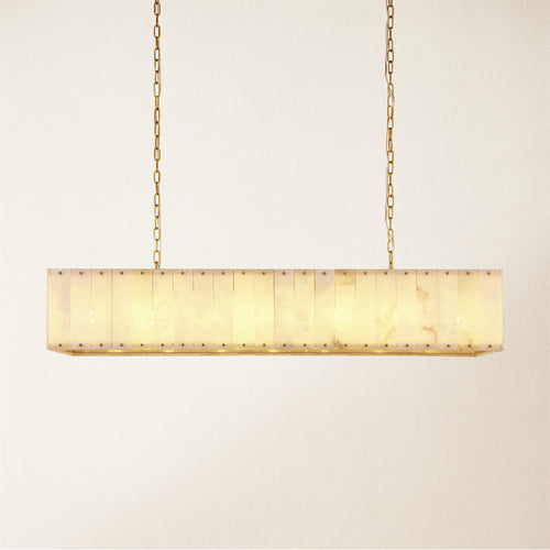 Nivislight Alabaster Rectangular Chandelier 55"