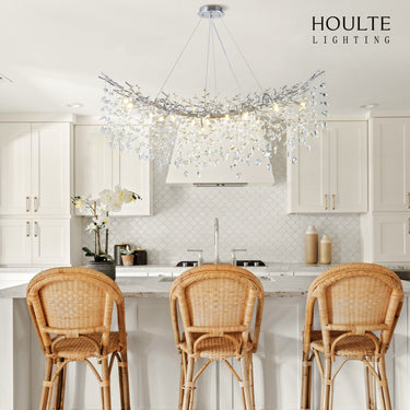 Frostleaf Crystal Cascade Tree Branch Linear Chandelier 55"