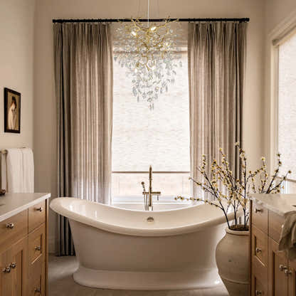 Frostleaf Crystal Grand Cascade Branches Chandelier 21"D