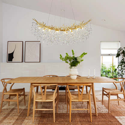 Frostleaf Crystal Cascade Tree Branch Linear Chandelier 55"W