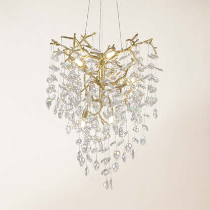 Frostleaf Crystal Grand Cascade Branches Chandelier 21"D